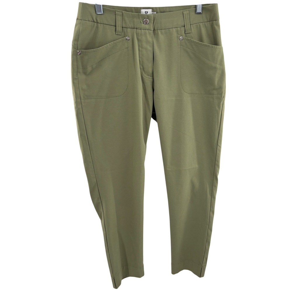 Daily Sports Olive Green Golf Pants Womens Size 8 Swedish Design Tapered Leg